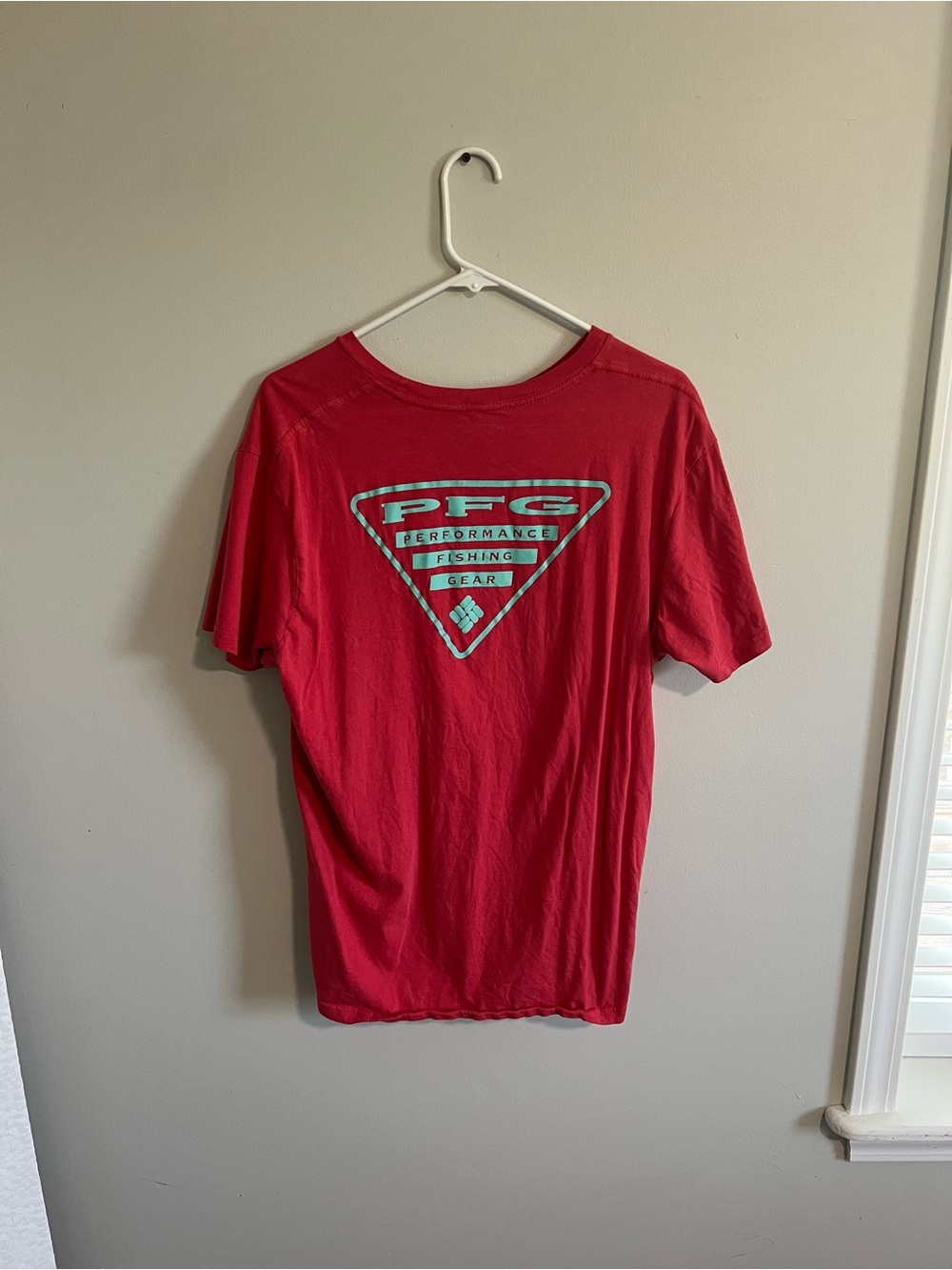 Columbia PFG Performance Fishing Gear Red/Coral Logo Tee